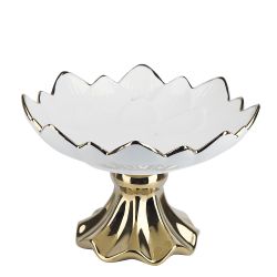 Блюдо на ножке " " 24,5х24,5х16см (фарфор) (подарочная упаковка)