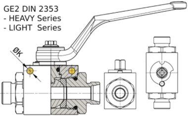 Кран 2-х ходовой шаровый M30x2 22L DN20 P=400 VERSO