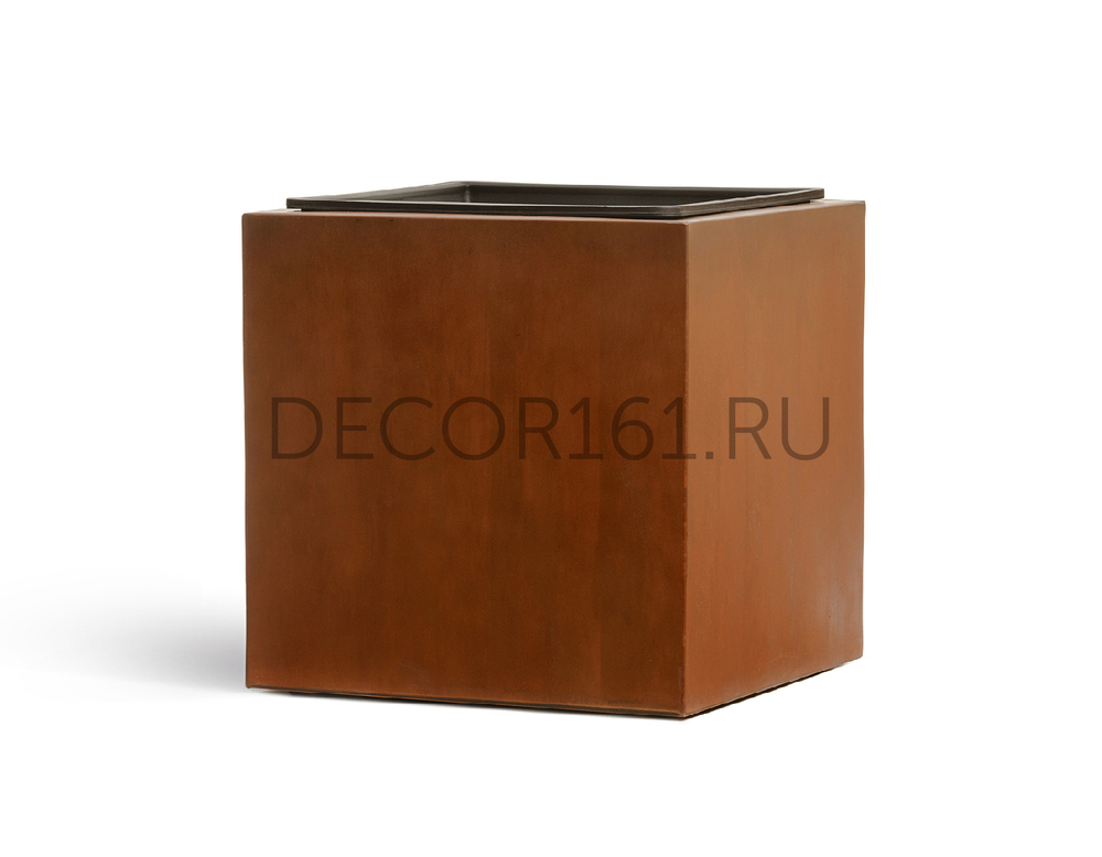 Кашпо TREEZ Effectory Corten Steel Куб Бархатистая окись 40х40х40 см 41.33-10-21-061-CS-40