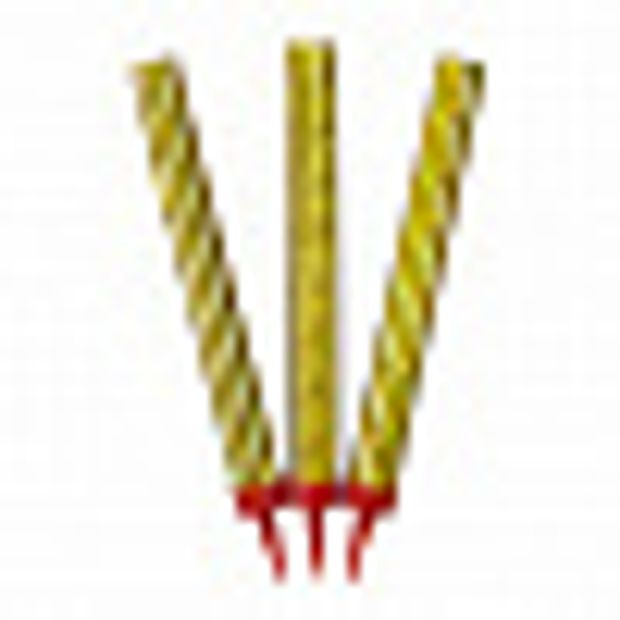 Набор свечей "Фонтаны", 12 см, 3 шт, 30 сек, золото голография