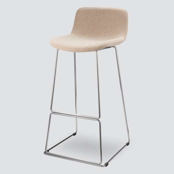 Барный стул Neo Soft 77 см, бежевый, ножки хром