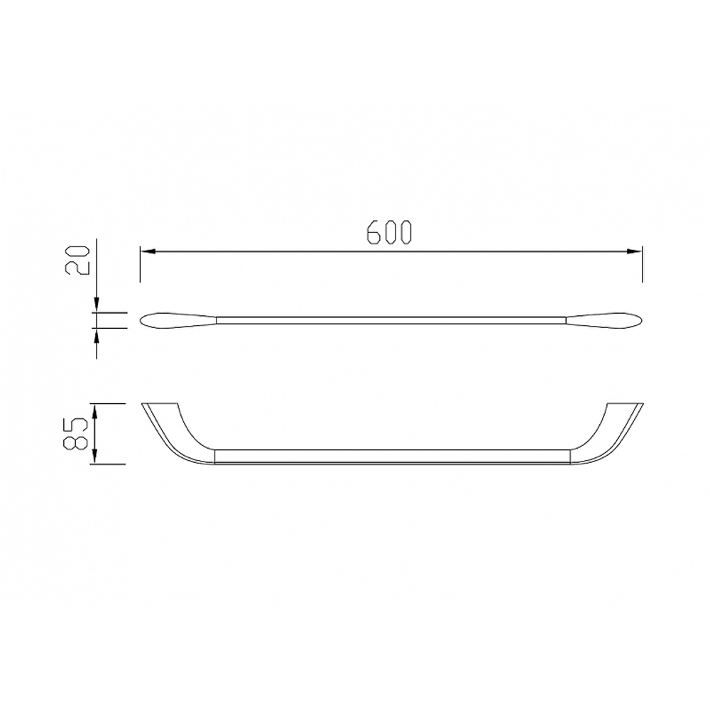Полотенцедержатель Abber Nord AA1552B Черный матовый