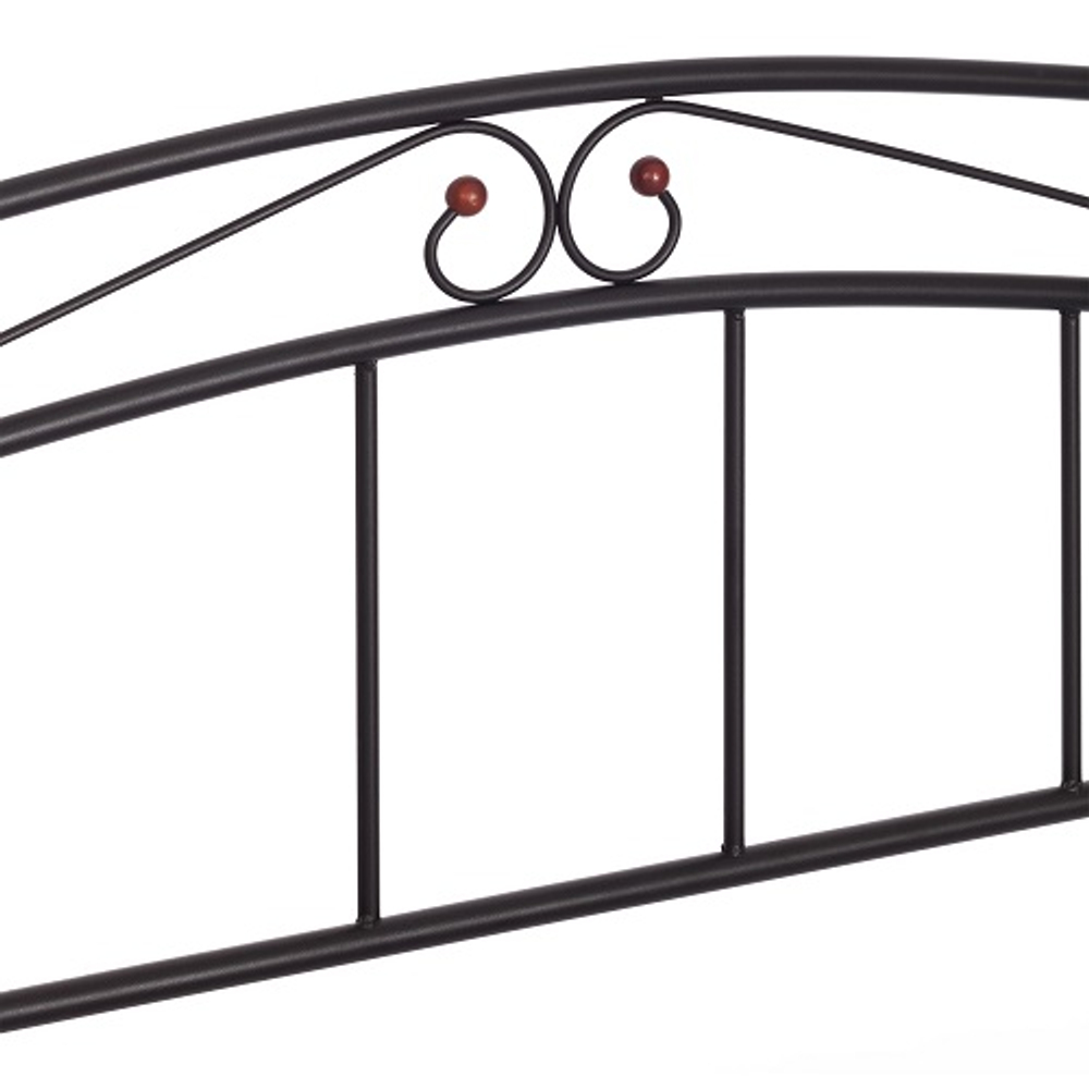 Кровать AT-8077 дерево гевея/металл, 160*200 см (Queen bed), красный дуб/черный