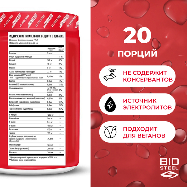 Изотоник Biosteel Hydration Mix Ягодное Ассорти, 140 г, 20 порций