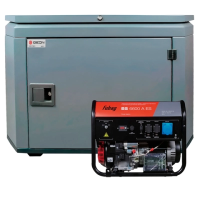 Бензиновый генератор FUBAG BS 6600 AES с кожухом Geon 1200 RAL 7024