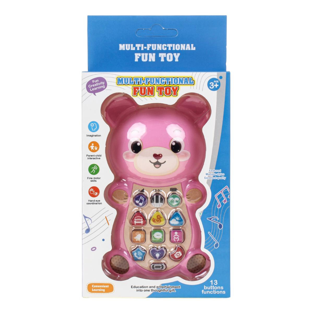 Телефон музыкальный "Медвежонок" коробка 678-5