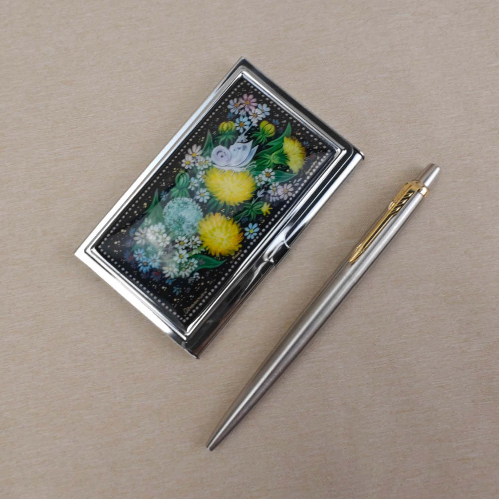 Набор подарочный "Одуванчики" с ручной росписью в футляре