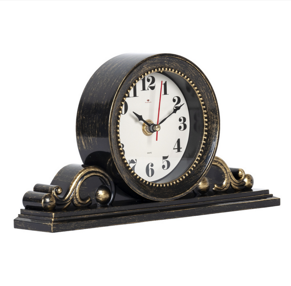 Часы настольные 26х14см. Рубин "Классика" черный с золотом