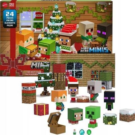 Фигурки Mattel Minecraft - Адвент-календарь с фигурками Майнкрафт 24 сюрприза HND33