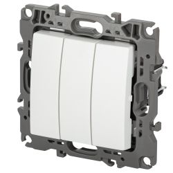 Выключатель ЭРА Серия 12 12-1107-01М тройной, 10АХ-250В, белый матовый