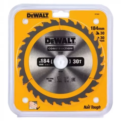 DeWalt, DT1942, Пильный диск CONSTRUCT 184/30 1.8 30 ATB +10°, шт