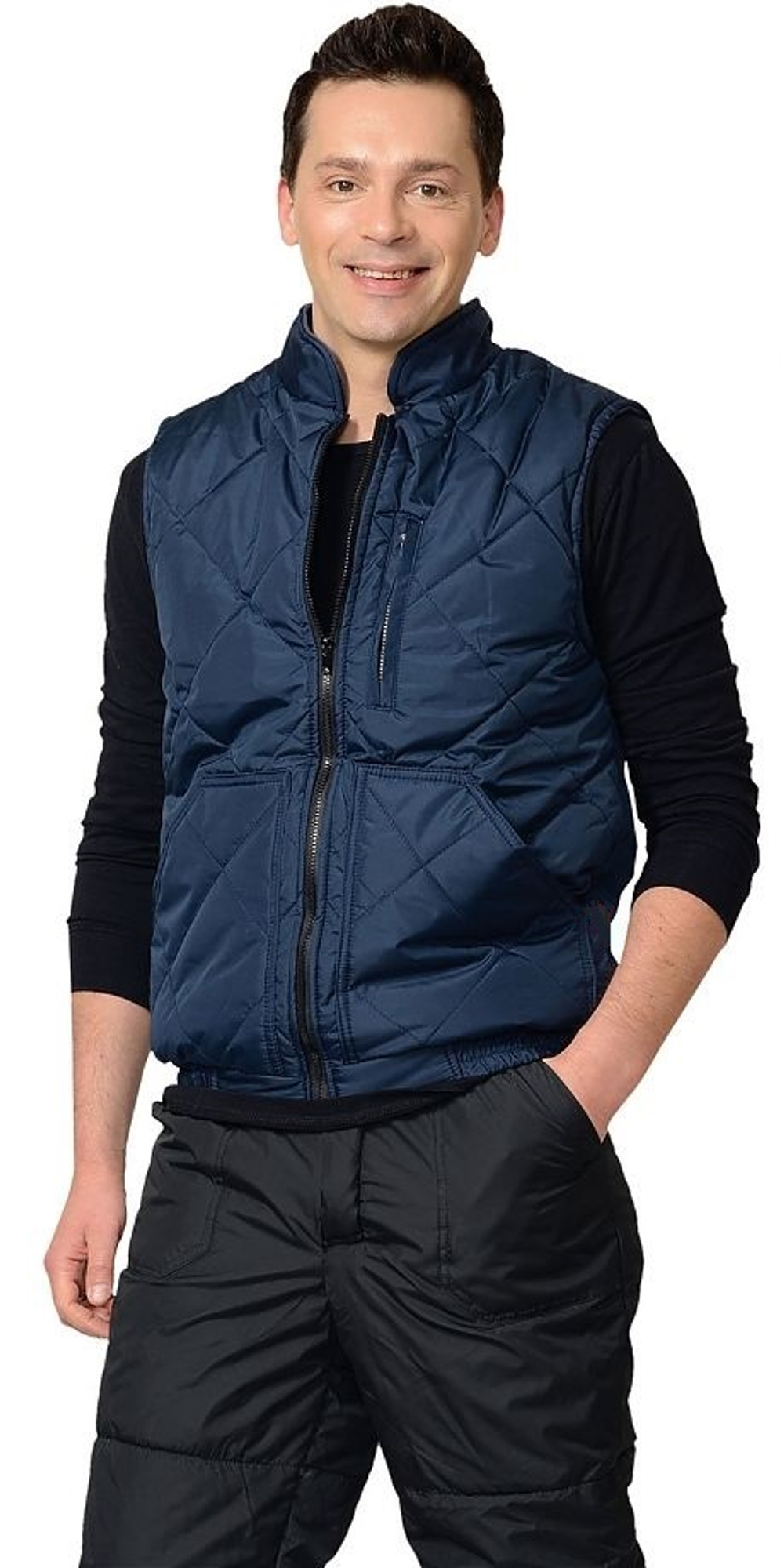 Жилет на подкладке флис темно-синий