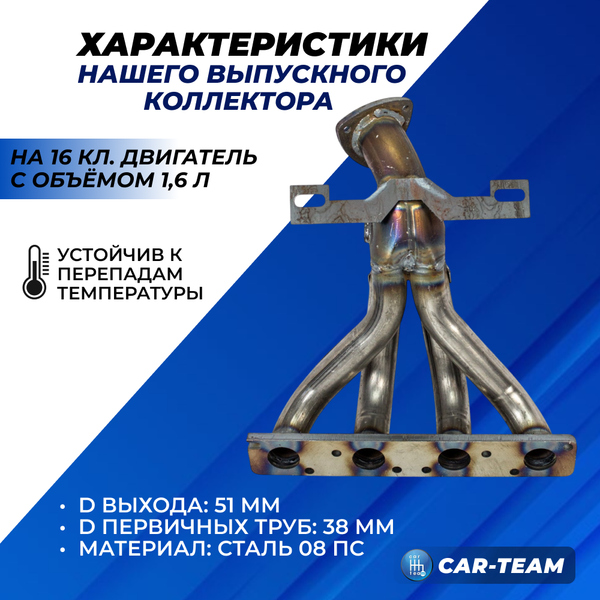 Вставка "Stinger" 4-1 вместо штатного катализатора на Лада Ларгус 1.6 16кл под 2 д.к. (Двигатель ВАЗ)