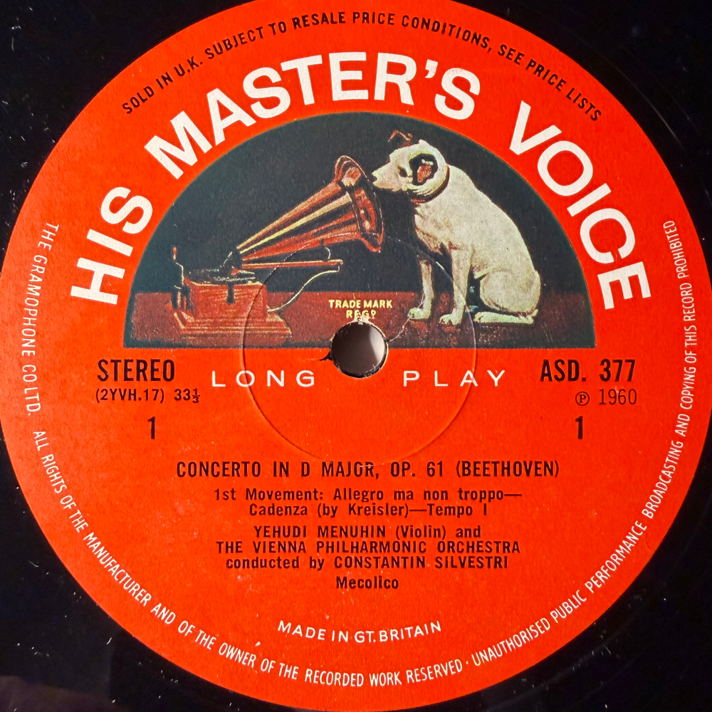 Бетховен - Концерт для скрипки с оркестром (Англия 1960г.)