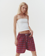 Plaid Boxer Shorts Wine