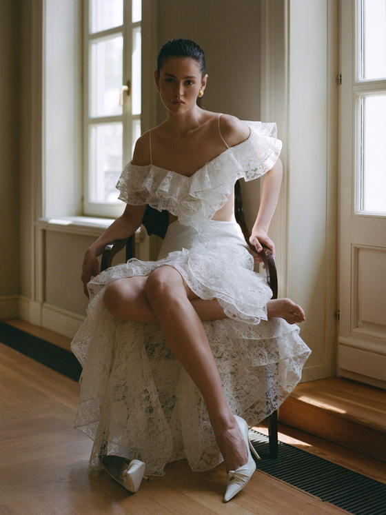 Платье макси из кружева