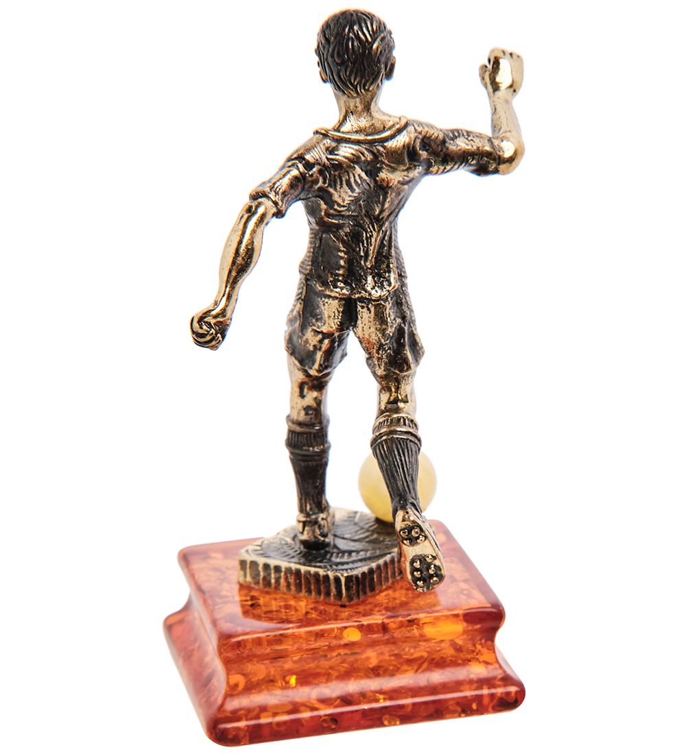 Народные промыслы AM-3205 Фигурка «Футболист» (латунь, янтарь)
