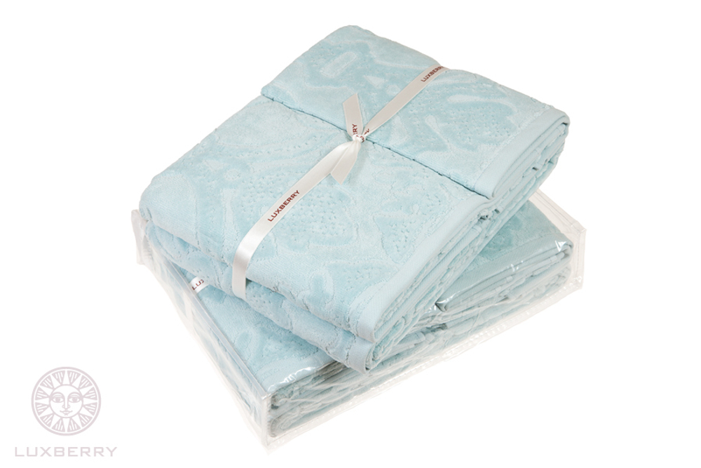Элитные полотенца махровые Барокко лазурные от Luxberry Португалия