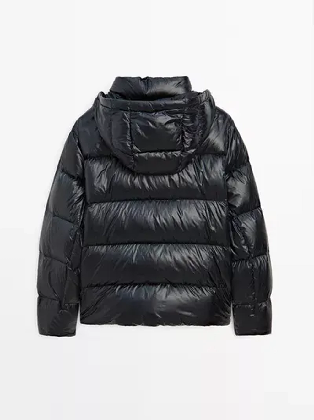 Massimo Dutti Стеганая куртка из сатина с водоотталкивающей пропиткой, темно-синий