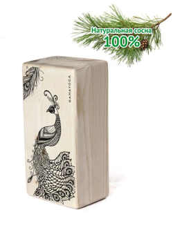 Кирпич для йоги с дизайном Павлин