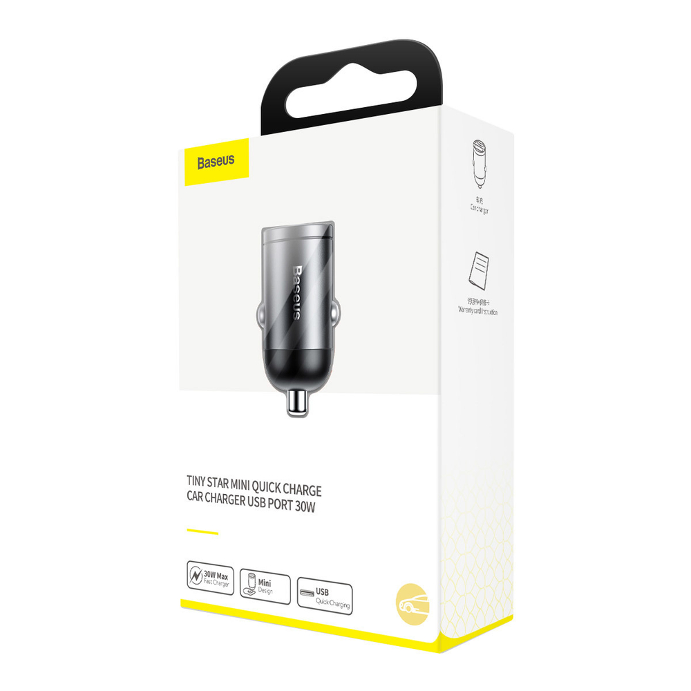 Автомобильная зарядка Baseus Tiny Star Mini Quick Charge Car Charger USB Port 30W - Gray