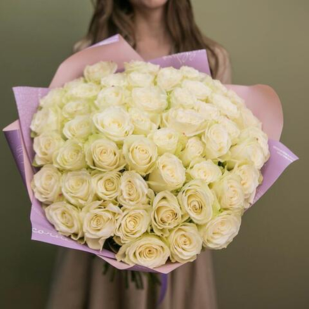 Букет из 51 белой розы Эквадор