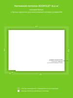 Матовый натяжной потолок 16.6 м2