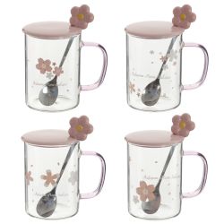 GAEM Кружка с крышкой и ложкой, 500 мл, L12 W8 H11 см, 4в.