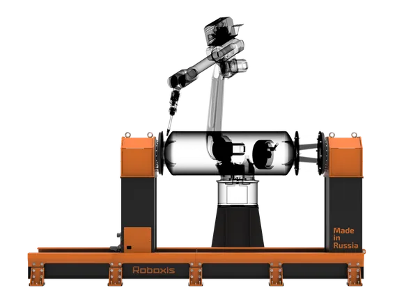 Двухстоечный вращатель для роботов с подвижной бабкой, Robaxis