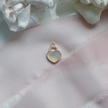 УЦЕНКА!!! Подвеска Замочек с перламутром 14*10 мм, позолота, У036