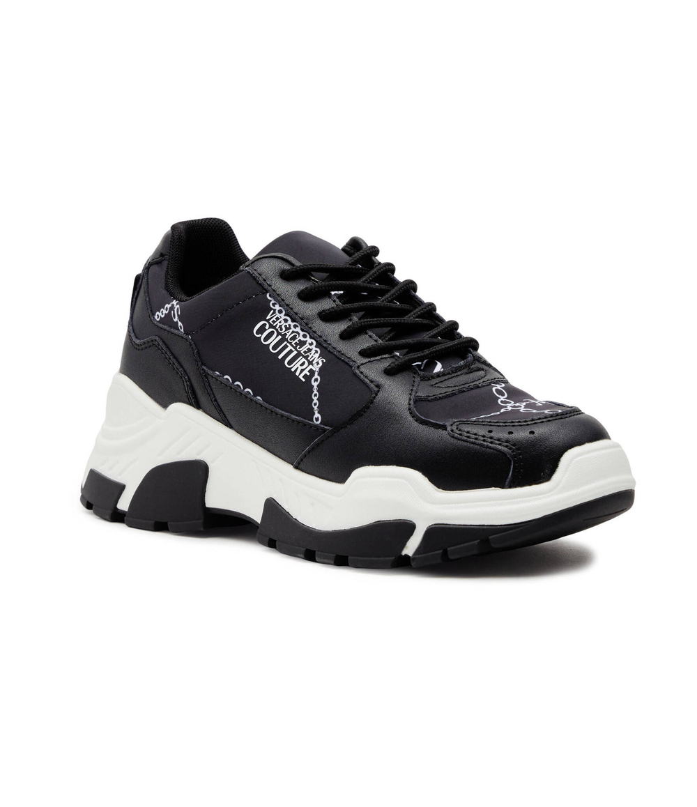 Кожаные кроссовки Versace Jeans Couture - черный(75VA3SP3ZP310)