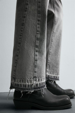ZARA ДЖИНСЫ FLARE FIT, СЕРЫЙ
