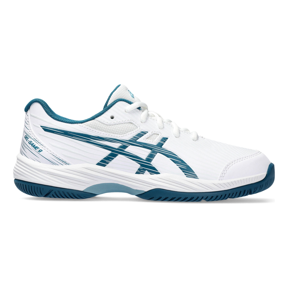 Детские теннисные кроссовки ASICS Gel-Game 9 GS All Court Shoe Kids - White, Petrol