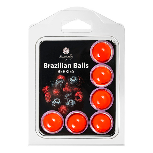 Набор из 6 шариков с массажным маслом с ароматом ягод Secret Play Brazilian Balls