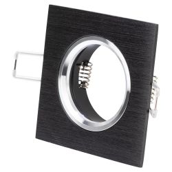 Светильник встраиваемый алюминиевый ЭРА KL57 SL/BK под лампу MR16 GU5.3 серебро/черный