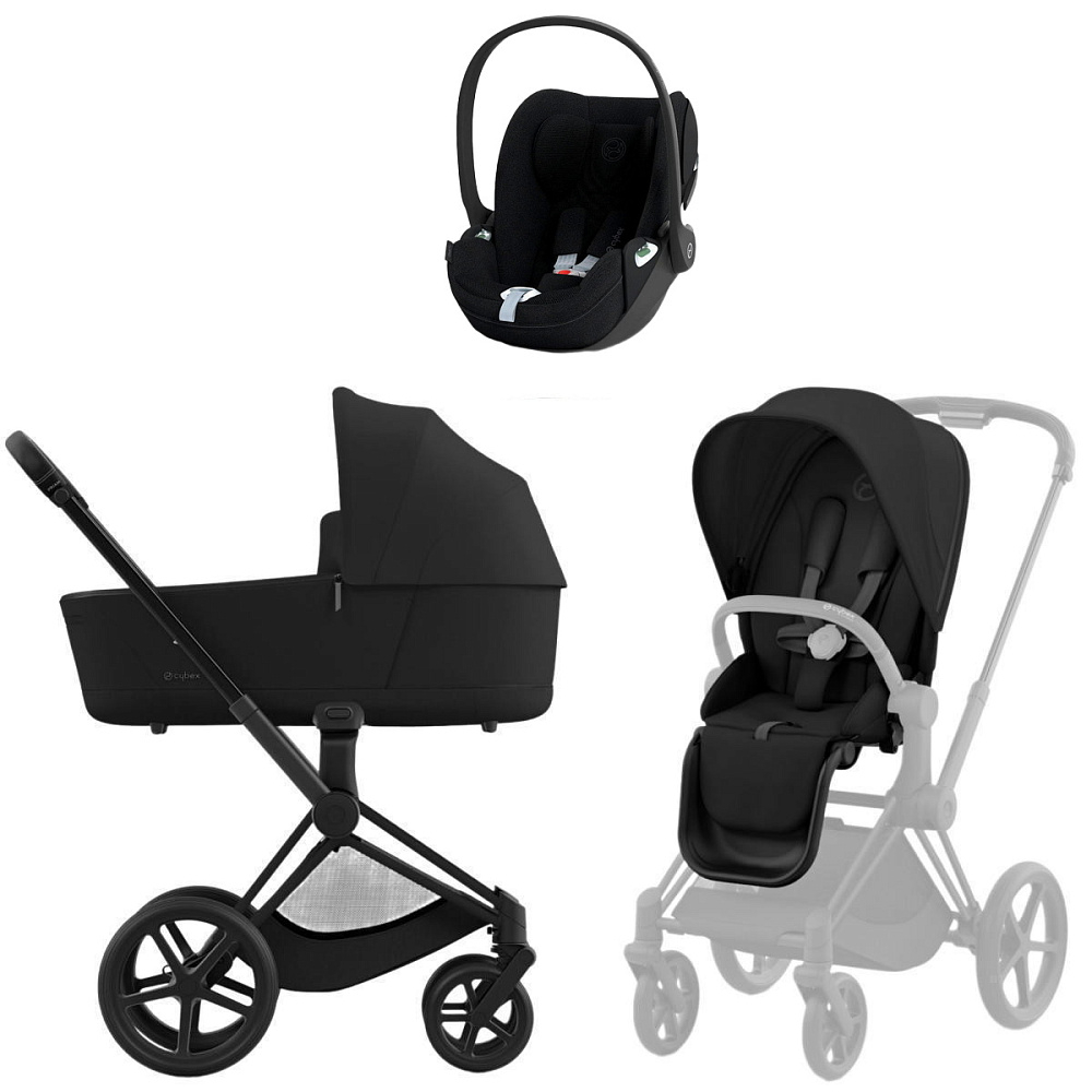 Коляска Cybex Priam IV Matt Black complete Cloud T Sepia Black Plus Base T 3 в 1 Sepia Black