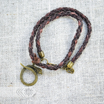 Браслет-шнурок ЗМЕЙ коричневый, кожа