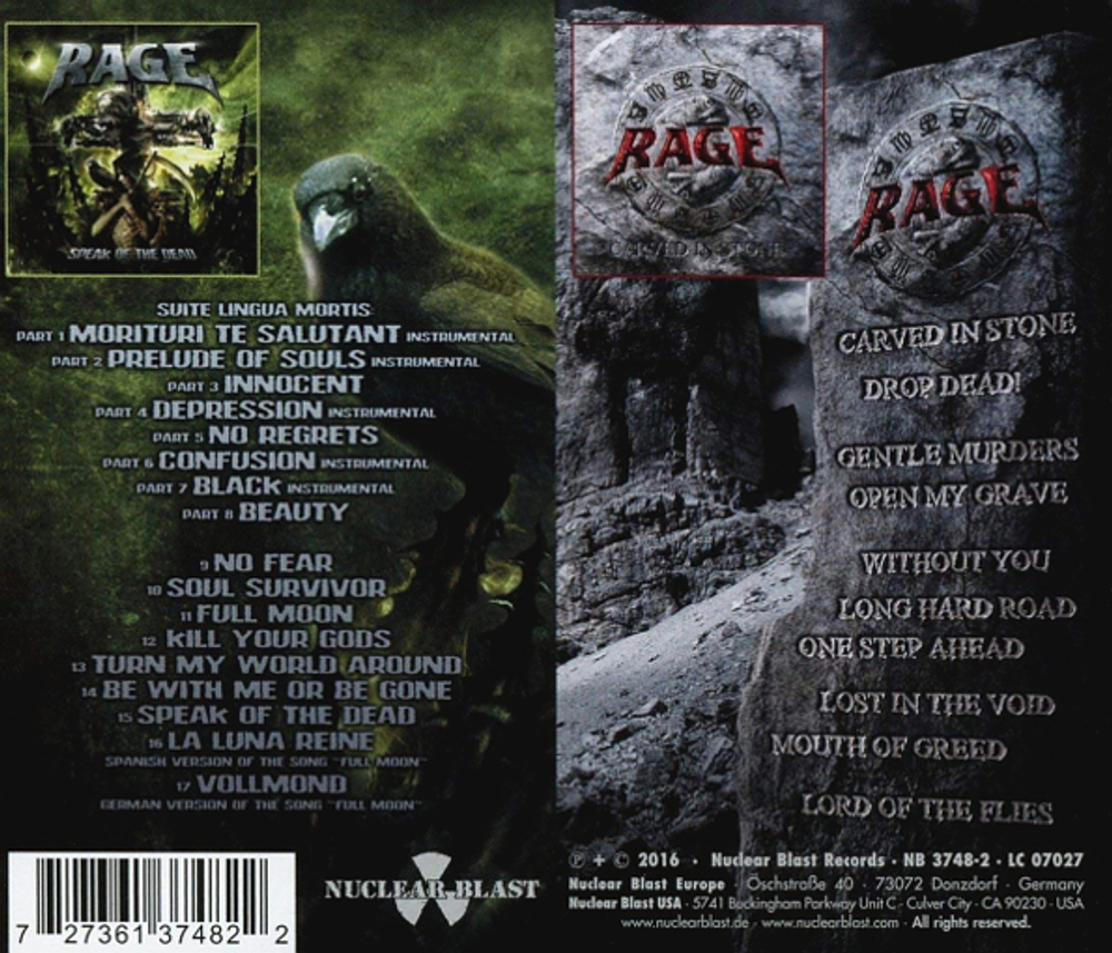 Rage / Carved In Stone + Speak Of The Dead (2CD)