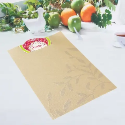 Салфетка на стол 30*45см плетеная, Вьюнок золотая