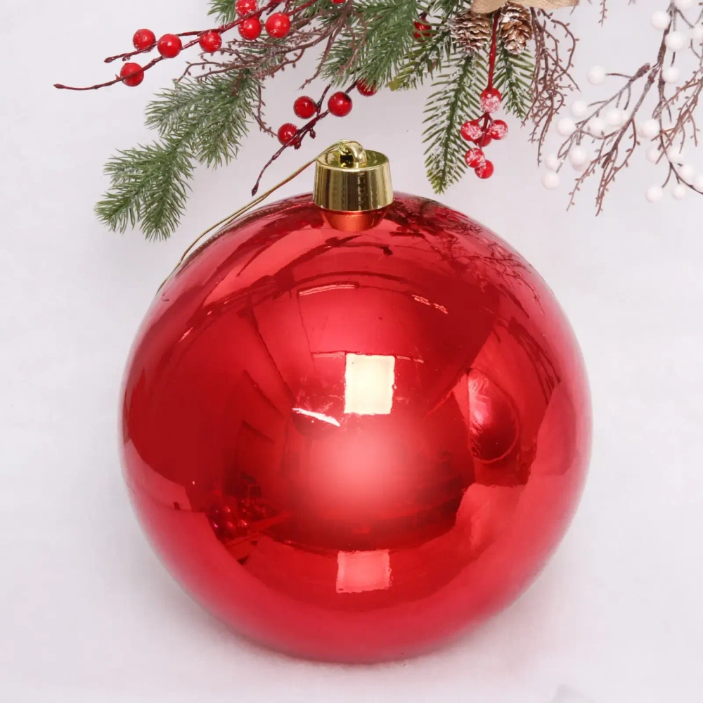 Новогодний шар 30 см «Глянец», красный