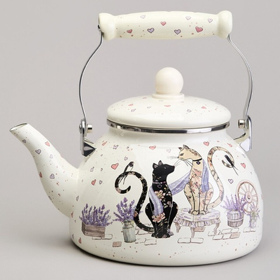 Чайник 2,6л эмаль "Lavander cats"