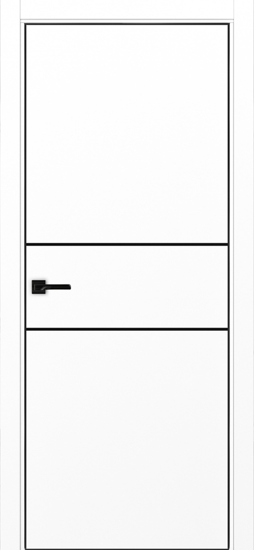 Межкомнатная дверь Optima Porte НЕАПОЛЬ 203 Молдинг SB (чёрный), Алюминиевая кромка SB (матовый чёрный) с 4-х сторон