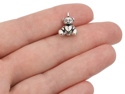 Подвеска "Мишка с сердцем", 15мм