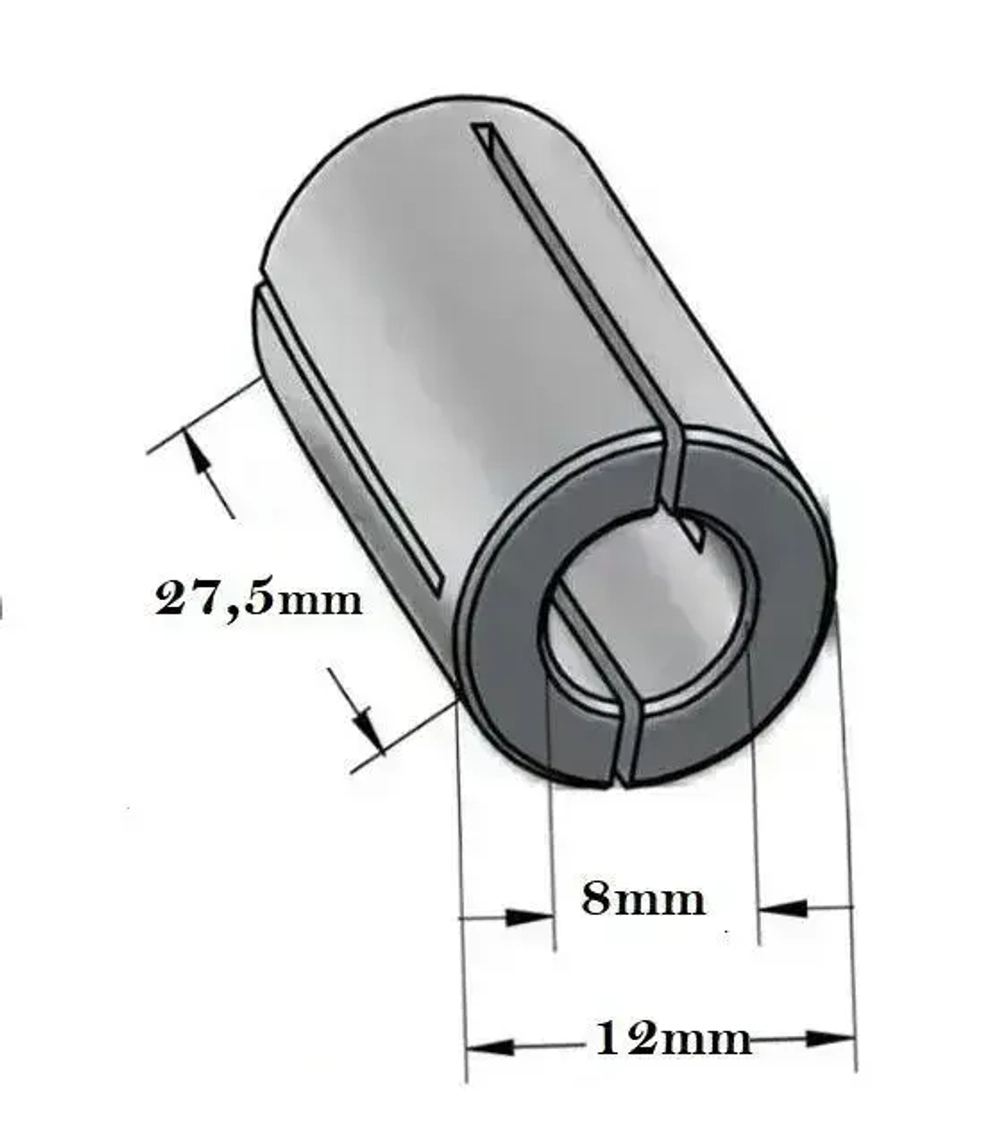 Комплект 2 шт. Переходные цанги для фрезера 12/8 мм и 12/6 мм SINICA