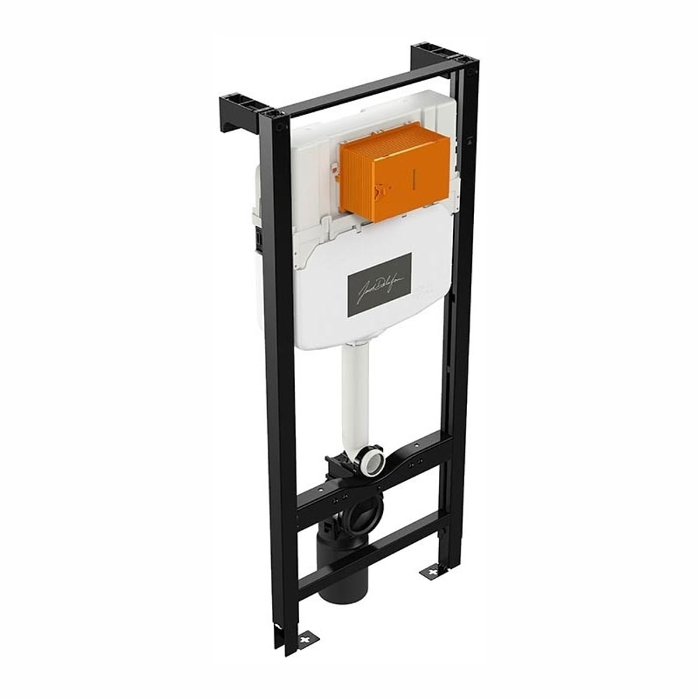 Унитаз c инсталляцией Jacob Delafon Odeon Rive Gauche, сиденье тонкое микролифт, клавиша хром