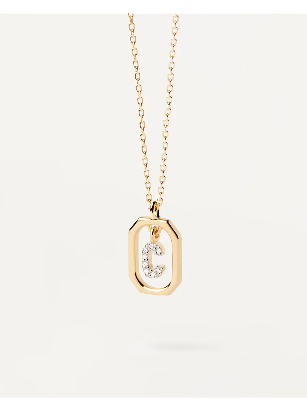 Колье женское PDPaola Мини-Буква C серебро 925 пробы покрытое золотом 750 пробы CO01-514-U