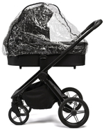 Детская коляска Peppy Monaco 3 в 1 с автокреслом Rise Black Black (черный), рама черная матовая