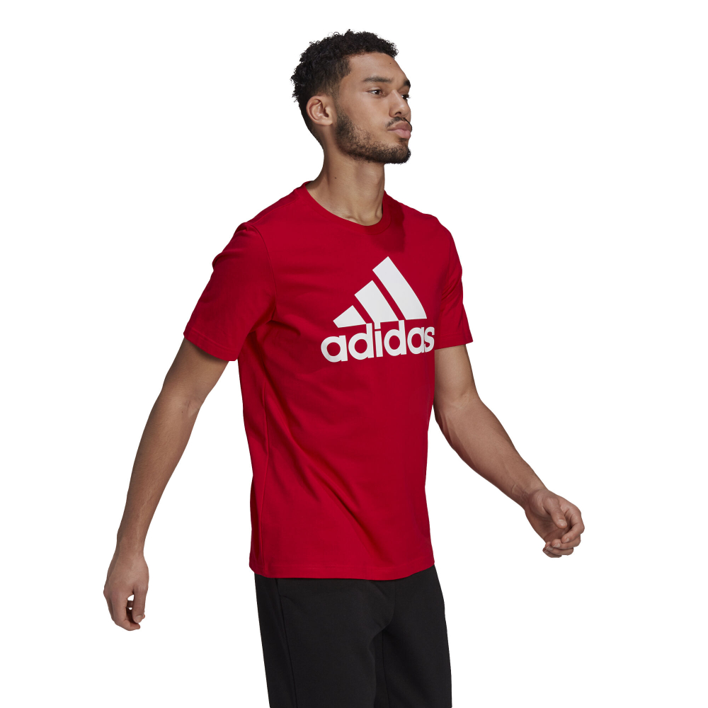 Мужское теннисное поло adidas Big Logo Single Jersey T-Shirt Men - Dark Red, White