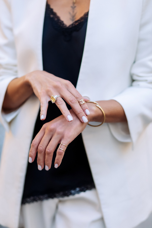 Кольцо "DIVA" с желтым фианитом