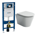 Комплект подвесной безободковый унитаз Ceramica Nova Forma с крышкой-сиденьем CN3011 + инсталляция Geberit Duofix UP320 111.300.00.5